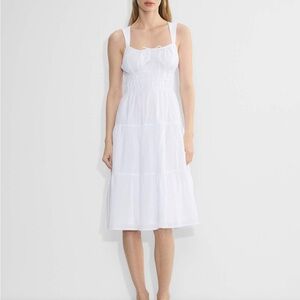 Aritzia Poplin White Sleeveless Dress